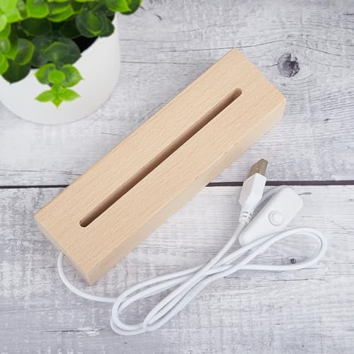 EDSG 7 Colors Wooden Night Light Base Suitable A5 Music Plaque Sign LED Wood Base (Only Base)