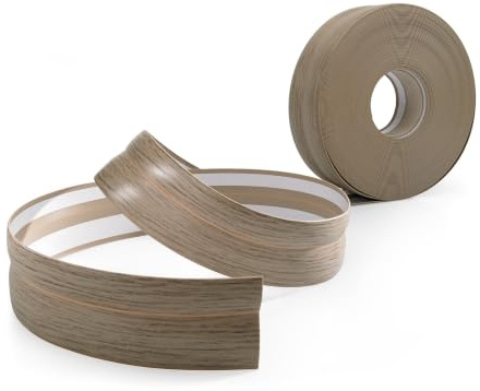 Quest Plinthe Souple Autoadhésive 32 x 23 mm Flexible - Frêne foncé, 15 m | Bande de finition PVC décorative et durable, facile à entretenir, pour salon, cuisine, salle de bain & locaux techniques