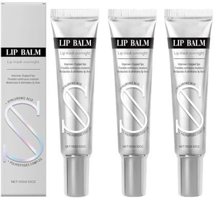 Peptide Lip Treatment Butter Balm,Lippenpflege mit Hyaluronsäure,Mini Lip Gloss & Lippenbalsam Set für trockene Lippen,mit Hyaluronsäure und Maske über Nacht für strahlende Haut (3)