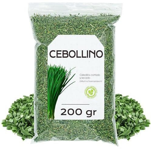 Erba Cipollina Foglie Secche 200g | Con Aroma Fresco e Sapore Delicato, Ideale per Cucinare, Condire Piatti e Aggiungere un Tocco Erbaceo alle Ricette e Infusi
