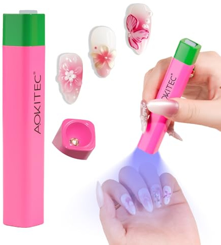 Aokitec UV Lampe für Gelnägel, UV Lampe Nägel, Quarzlampenperlen, Schnelle Aushärtung, Zwei Wellenlängen, Nagellampe für Nagelkleber, Nageltips, Nail Charms, 3D Nail Art, Nägel Selber Machen