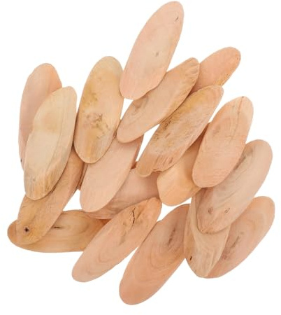 Angoily 20Pcs Natural Driftwood Pieces for DIY Aquarium Decor Oval Wood Slices for Crafts for Fish Tanks and Woodworking Projects