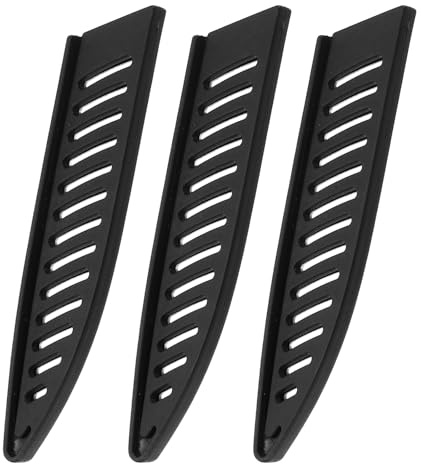 QUARKZMAN 3 Stück Messerschutzhüllen Klingenkantenschützer für 5 Universalmesser Schutz Universal Messerscheide für die Küche, Schwarz
