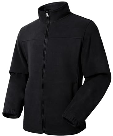 BWBIKE Chaqueta de Forro Polar con Cremallera Completa para Hombre Abrigos Casuales Gruesos Cálidos y Ligeros Ropa Exterior de Invierno al Aire Libre con Bolsillos con Cremallera