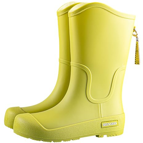 Bottes en caoutchouc pour femme - Bottes de pluie pour femme - Tige large - Bottes de jardin élégantes - Chaussures de pluie confortables - Imperméables - Bottes d'équitation - Bottes d'équitation