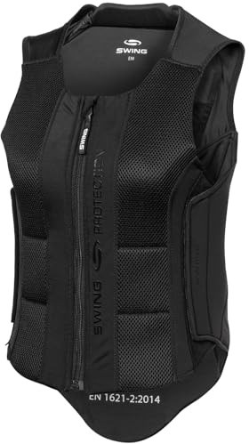 RL24 - Kinder Rückenprotektor P24 Pro Swing – Protektorenweste – Schutzweste für Reiter – zusätzliche Schutzzonen – atmungsaktiv & leicht – Unisex Reitweste in Schwarz – Gr. S (Kinder)