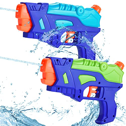 (Pack de 2) Pistolets à Eau pour Enfants, Pistolets à Eau avec gâchette pour Piscine extérieure, Meilleurs Jouets d'été pour Les garçons et Les Filles, Jouets d'entraînement pour Animaux de Compagnie