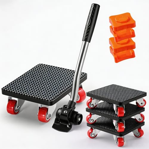 Leve Meuble Set roulettes de Transport pour Meubles Lourds et Deplace Meuble avec roulettes Charge Lourde 360° Capacité 400kg Idéal pour Déménagement Réfrigérateurs Pianos Armoires