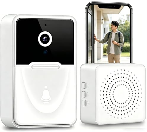 Générique Sonnette sans Fil avec caméra, Sonnette caméra1080p,Surveillance de Vision Nocturne HD,interphone à Domicile,Support de sécurité Intelligent,Sonnette vidéo WiFi pour appels vocaux