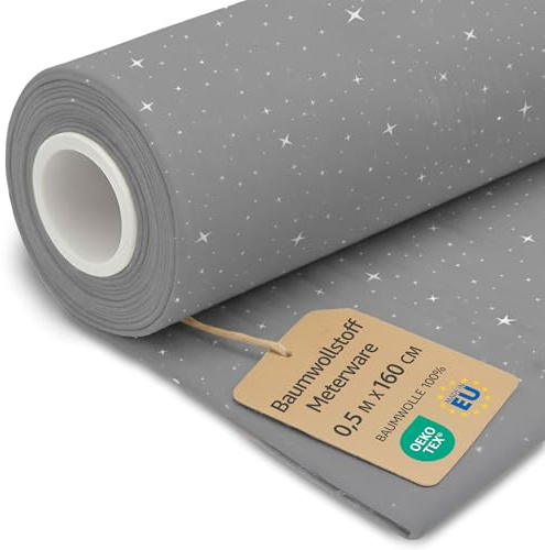 Stoff Meterware Baumwollstoff Waffelpique 0.5 M x 160 cm - Stoffe zum Nähen aus reine Baumwolle Fabric Futterstoff Dekostoff für Patchwork Canvas und Sewing Nähstoff Oeko-Tex Galaxie