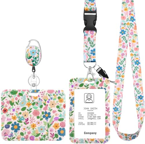 Hapric Ausweishalter Set Mit Lanyard, Jojo & 2 Kartenhüllen Leopard | Wasserfestes Hartplastik, Quer- & Hochformat, Schiebeöffnung, Schnelles Scannen Für Büro, Schule, Klinik