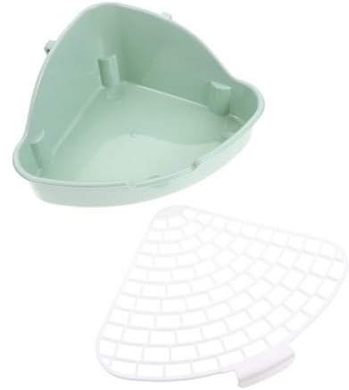 Uonlytech Kaninchentoilette Leicht zu Reinigen Grün und Abnehmbaren Gittern aus Pp mit Zweilagiger Plastikstruktur und Urinabweisend für Kleintierkäfige und Meerschweinchen