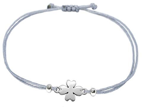 Selfmade Jewelry Armband Damen Kleeblatt Silber Größenverstellbares Glücksarmband mit Klee Handmade Inkl. Geschenk-Verpackung