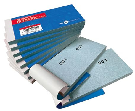 BM BeMore MOD 9 0100160 Lot de 10 blocs numérotés de 1 à 1000 Dimensions 13 x 6 cm Lot de 10 blocs de couleurs assorties