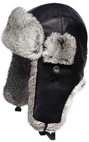 DongBao Trappermütze, Wintermütze mit Ohrenklappen,Fliegermütze,Leder,Russenmütze