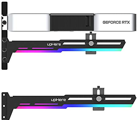 upHere GPU Brace ARGB LED Sync Ajustable para Refuerzo de Soporte de Tarjeta gráfica Vertical