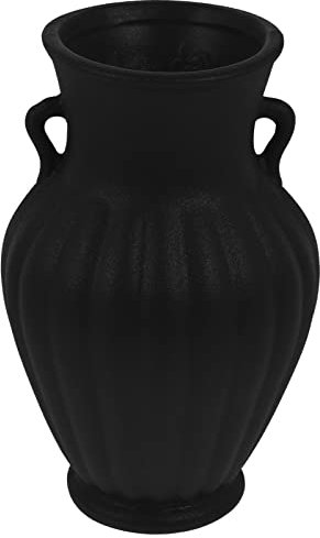 EXCEART Keramik Vase Vintage Rustikal Milchkanne Trockene Blumenvase Hydroponische Vase Dekovase Pflanzenhalter Blumenarrangement Tisch Deko für Zuhause Büro Garten Deko Schwarz