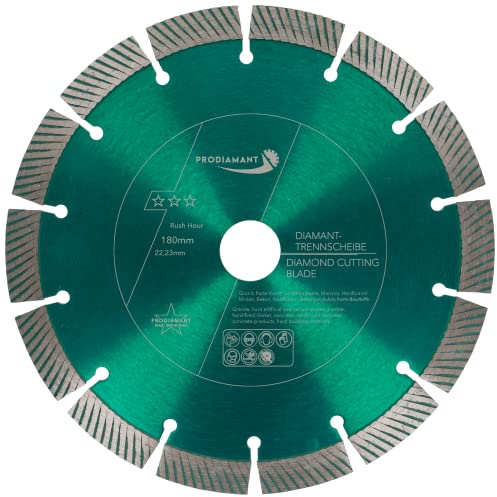 PRODIAMANT Disque à tronçonner diamanté RushHour 180 mm pour béton et matériaux durs