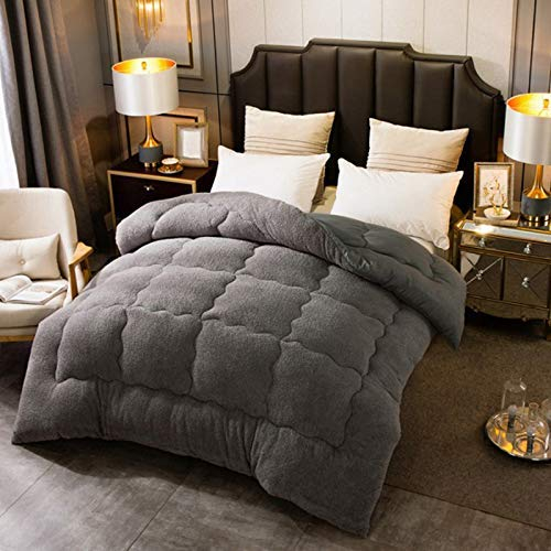 Verdickte Lamm-Kaschmir-Decke Winterweiche warme Bettdecke Bettwäsche für Zuhause Schlafzimmer (Grau 150X200CM 2.5kg)