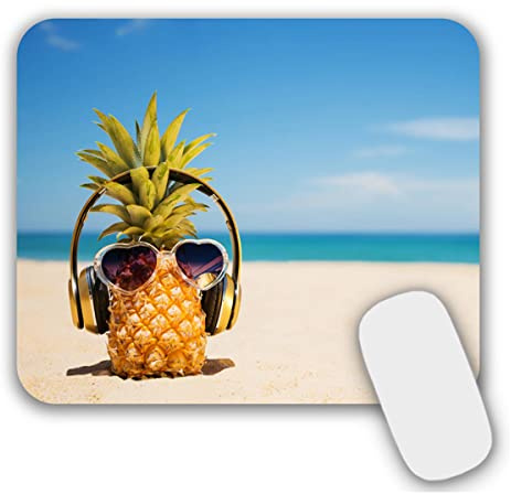 AOKSUNOVA Mauspad Klein Mousepad Mit Motiv Ananas 240 X 200 mm | Platzsparendes Design, Angenehme Oberfläche, Komfortable Nutzung und Geeignet für Büro, Reisen Sowie Kleine Schreibtische