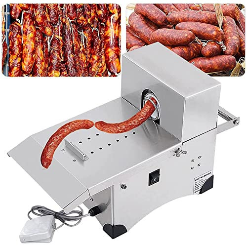 BEESOM Macchina per Annodare la Salsiccia Elettrica/Manuale Insaccatrice per Salsiccia, Macchina per Legare Salsicce Affumicate, Annodatrice per Legare Salsicce, Diametro Massimo 50 mm,Electric