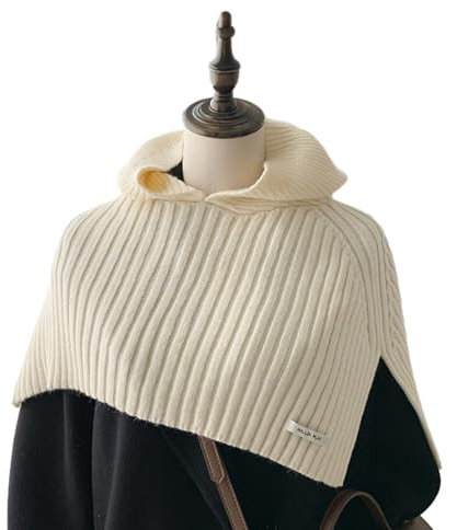 MULAIDI Gestrickter Kapuzenschal für Damen, Mädchen, Winter, warmer Schal, Mütze, gehäkelter Halstuch, Mütze, modisch, lässig, Pullover, Umhang, Mütze, Schal mit Kapuze, modisches Accessoire für Damen