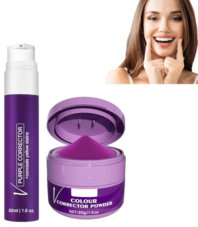 Dyceittdia 2pcs Zahnpasta, v34 50ml Lila Zahnpasta und v34 30g Zahnpuder, Weiße Zähne, Zahnsteinentfernung, Fresh Breath Zahnpulver, toothpastes1