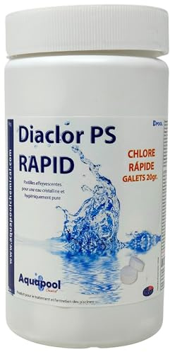 Chlore Choc Piscine – Traitement Eau Verte, Trouble, Algues et Les Micro-Organismes/Action Rapide, Entretien et rattrapage de l’Eau, Chlore Choc Pastilles 20G 1kg et 5kg (1KG)