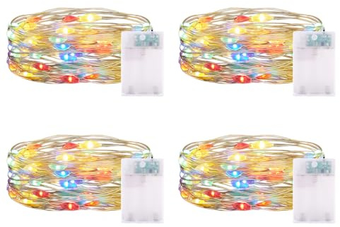 2M LED Lichterkette Bunt Batterie Mit Timer - 20er Kupferdraht IP65 Wasserdicht für DIY Schlafzimmer Garten Party Weihnachten Hochzeit Deko
