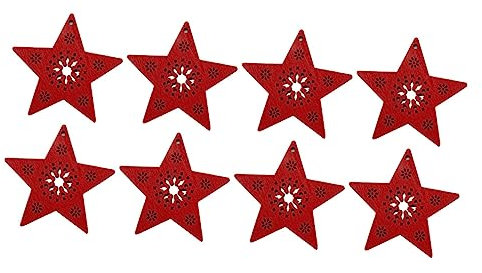 Yardenfun Weihnachtsschmuck 40 Stück Sternförmige Holzhohlspäne Unbehandelte Holzdekorationen Mit 20 Stück Seilen Für - Und Baumschmuck