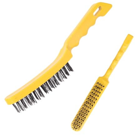 Cepillo de alambre de acero inoxidable, cepillo de alambre, cepillo abrasivo con mango | Herramienta de limpieza para eliminar el óxido, la suciedad, los frotes de pintura y la limpieza profunda