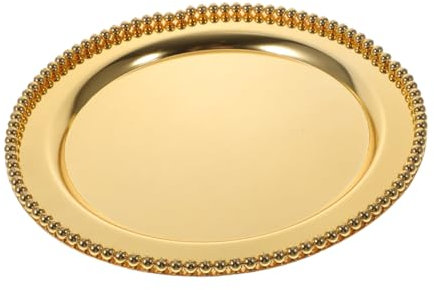 Amosfun Bandeja de Servicio de Centro de Mesa con Espejo Redondo de Lujo de Color Dorado para Exhibición de Joyas