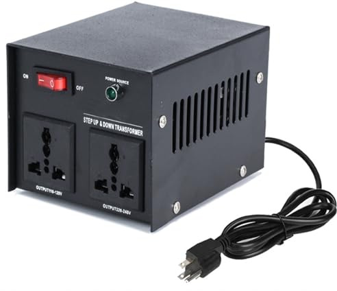 LIUHD Convertidor de Voltaje,convertidor Elevador y Reductor de 110-120 a 220-240 Voltios,Transformador de Voltaje Liviano con Protección contra Interrupción de Circuito,Black,100VA