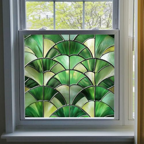 Fensterfolie Blickdicht 100X100CM Smaragd Fensterfolie Selbsthaftend Fenster Folie Blickschutz Sichtschutz Fenster Sichtschutz Sichtschutzfolie Fenster innen Blickdicht Uv-Schutz