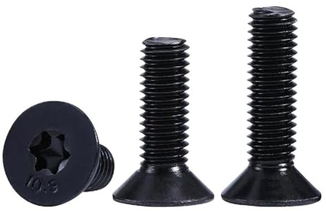 Torx-Schraube aus schwarzem Stahl der Güteklasse 10.9, M3, M4, M5, M6, M8, Sechskant-Senkkopfschraube, 10 Stück, M6x25mm