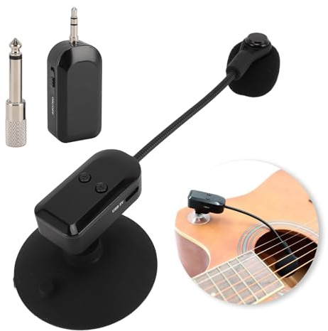 XUMIUZIY Micrófono de Instrumento, Micrófonos Inalámbricos 2.4G para Guitarra, Violín, Acordeón, Violonchelo, Cítara, Laúd, Rendimiento en Escenario, de Micrófono de Saxofón, Calidad de