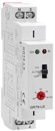 Relä med tidsskalor 0,5-20 minuter justerbar 220 V GRT8-LS