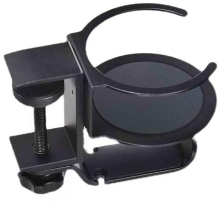 Abrazadera For Portavasos De Escritorio, Soporte De Hierro Giratorio De 360° Con Gancho For Auriculares, Soporte Antiderrames For Mesa, For Escritorios De Oficina Y Juegos De PC.