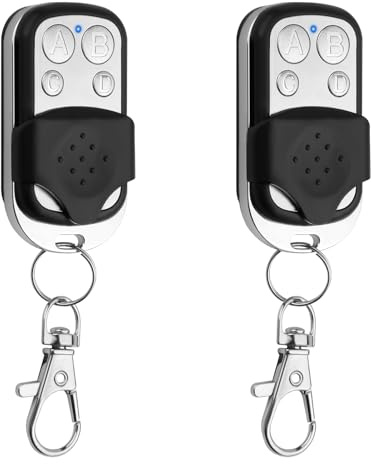 2 Pezzi Telecomando Universale Cancello 433,92 MHz Telecomando Garage Codice Fisso Bip Cancello Universale Senza Fili Compatibile 4 Pulsanti Tasti Copiosi per Auto e Porta del Garage