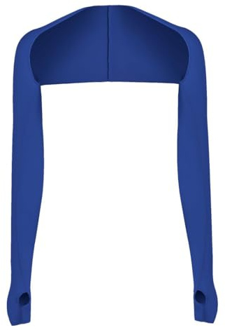 GXGM Damen Bolero,Armlinge Damen,UV-Schutz Bolero Sonnenschutz Schal Armstulpen Eisseide Kühlschal Armmanschetten mit Fingerlöchern Fingerlose Handschuhe Ärmel - Dunkelblau
