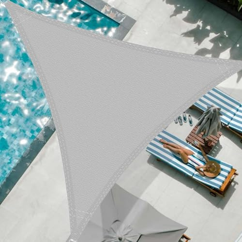 Tenda A Vela Triangolare 6x6x6m Vela Ombreggiante HDPE Traspirante, Protezione Raggi UV 95%, per Feste All'aperto in Terrazza Giardino, con Corda, Grigio