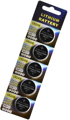 5 pilas de botón de litio CR2450 de 3 V para relojes, sensores de temperatura, botellas de agua, control remoto, batería de manganeso de litio
