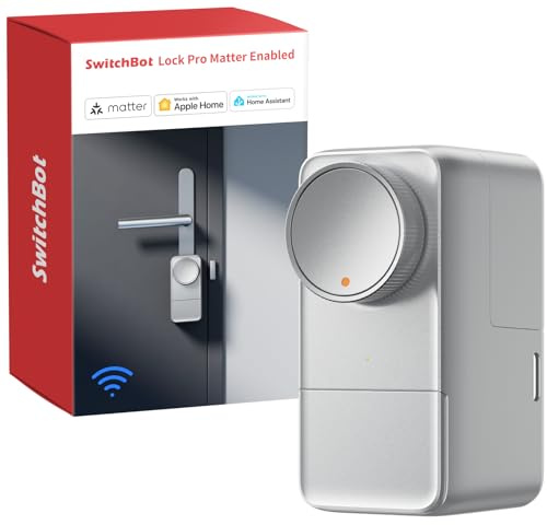 SwitchBot WLAN Smart Lock Pro med uppladdningsbart batteri, Matt Over WiFi, Elektroniskt dörrlås, snabbt installerat på ditt befintliga dörrlås, stöder Apple Home, Alexa, Google Home, IFTTT