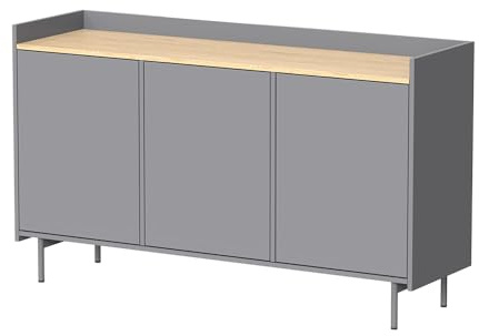 Vicco Kommode Velina, Grau, 140 x 82 cm | mit 6 Fächern, geeignet zur Aufbewahrung von Kleidung und Haushaltsgegenständen