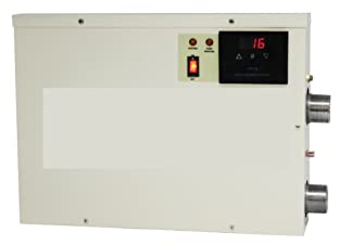 Pool Heater, 15KW Electric Digital Water Heater Thermostat Heating Safety SPA Hot Tub Bathtub Heating Adjustable Temperature