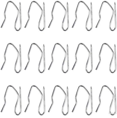 50Pcs Curtain Hooks, Heavy Duty Stainless Steel Pin Hooks for Pencil Pleat Curtains, Tracks, Rings and Rails
