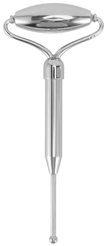 Rouleau facial en acier inoxydable, masseur facial silencieux à double extrémité pour les rides, les poches, les cernes, le drainage lymphatique, outil de massage pour femmes,