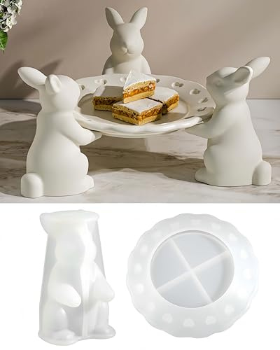 EPODA Silikonform Gießformen Ostern, Silikonform Ostern für Frühling, Gießformen Ostern Hase, Osterhase Gipsformen zum Gießen (F)