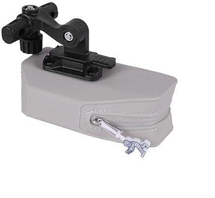 Sacoche de selle de vélo 12,5 x 4,6 x 8 cm étanche avec fixation rapide pour les trajets et les randonnées (gris)