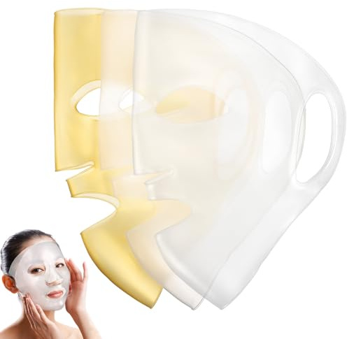 GRADENEVE Masque Facial en Silicone Réutilisable 3 Pièces Crochets D'oreille Suspendus, Protège et Maintient le Masque de Beauté, pour Bain et Spa